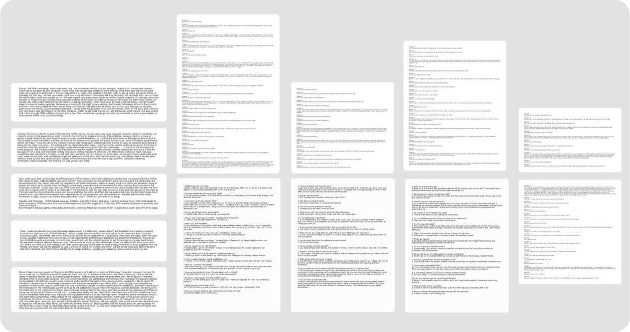 Interview summaries and transcripts