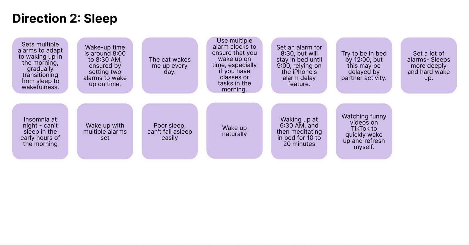 Direction 2: Sleep sticky notes