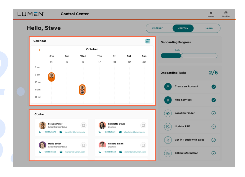 Control Center Journey tab onboarding progress
