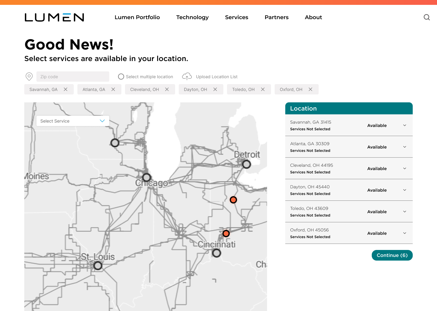 Location Finder state 1