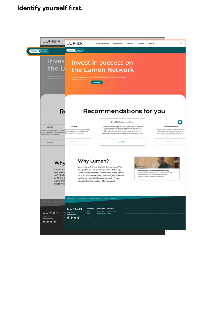 Website A stacked homepage iterations