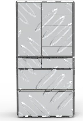 Snow Peak Silver finish with a sweeping wave pattern