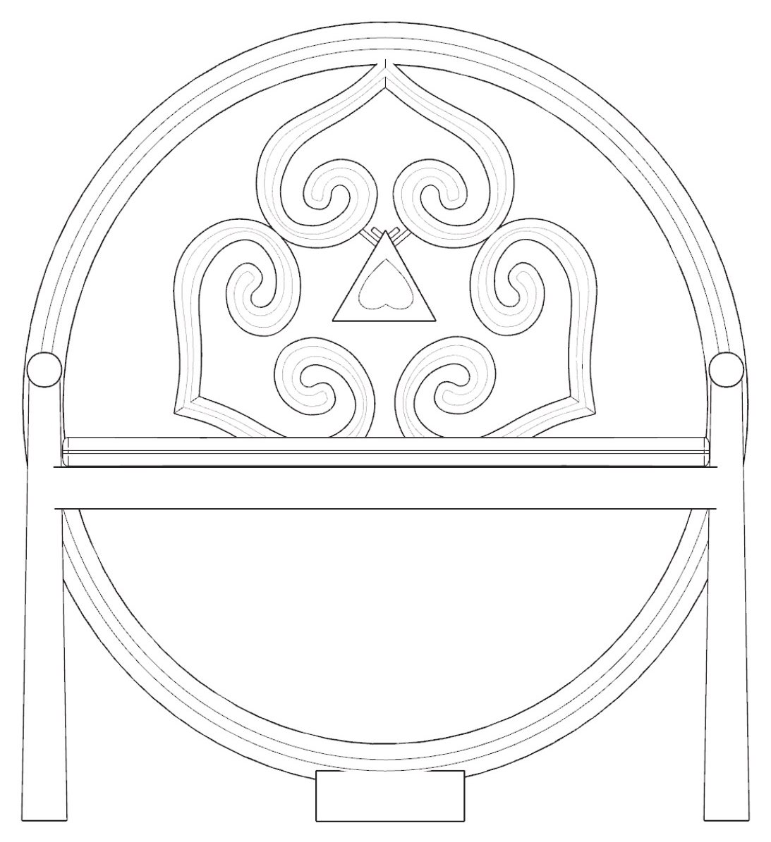 Line drawing of the main chair