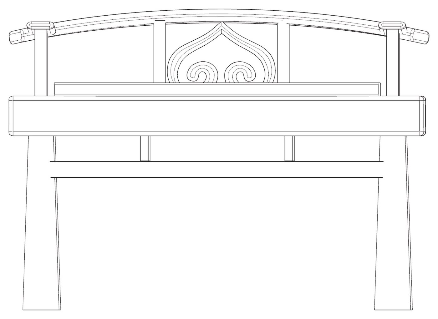 Line drawing of the side chair