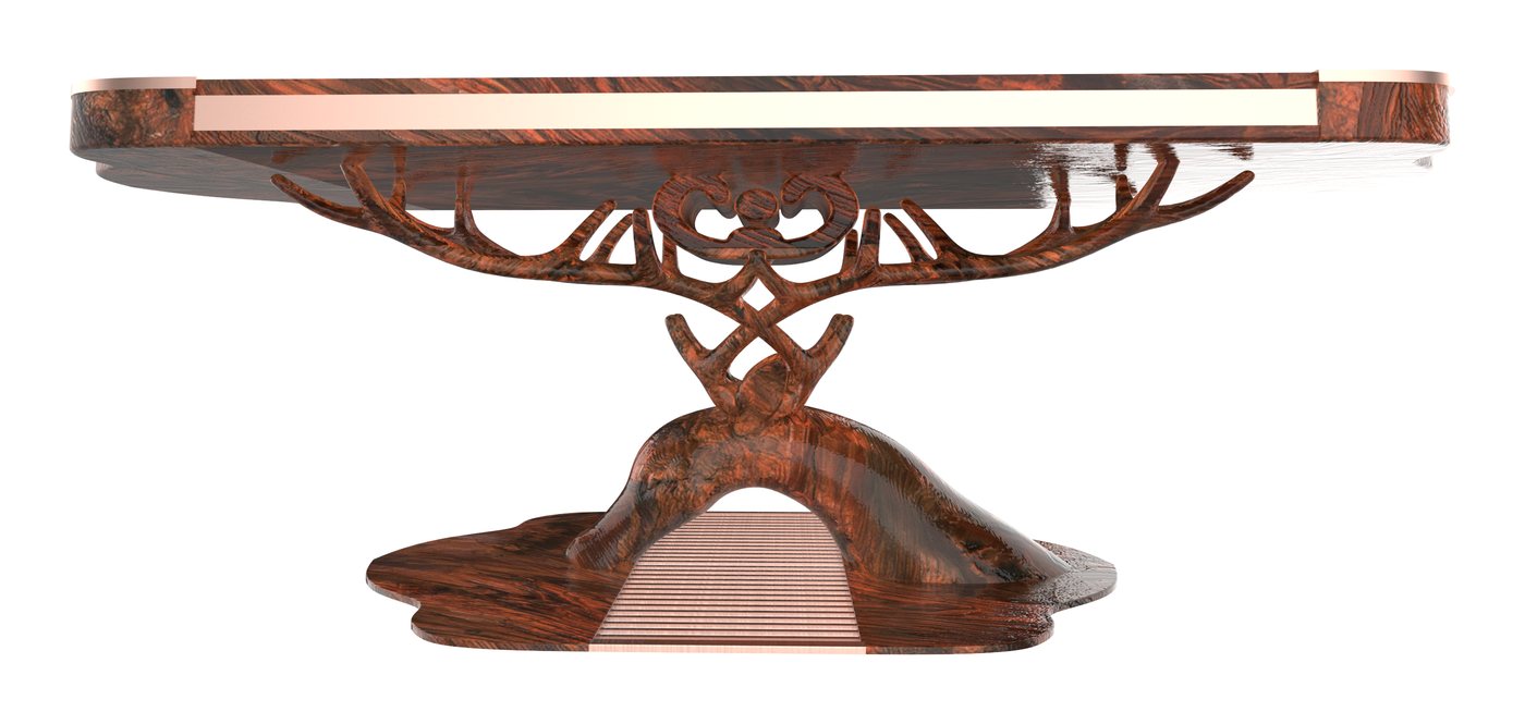 Tea table on an antler-like carved base