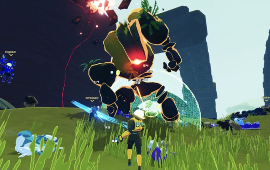 Competitive game outlining the targeted enemy