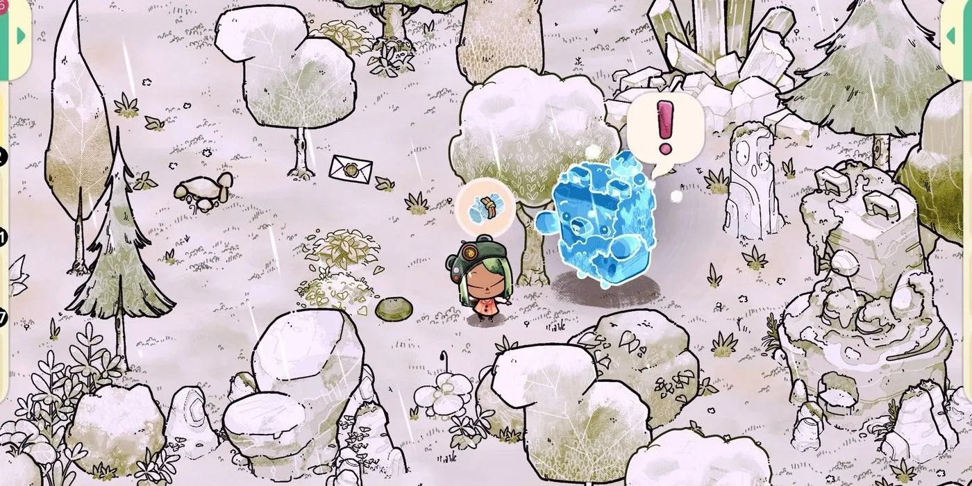 Line-drawn exploration game used as art-style reference