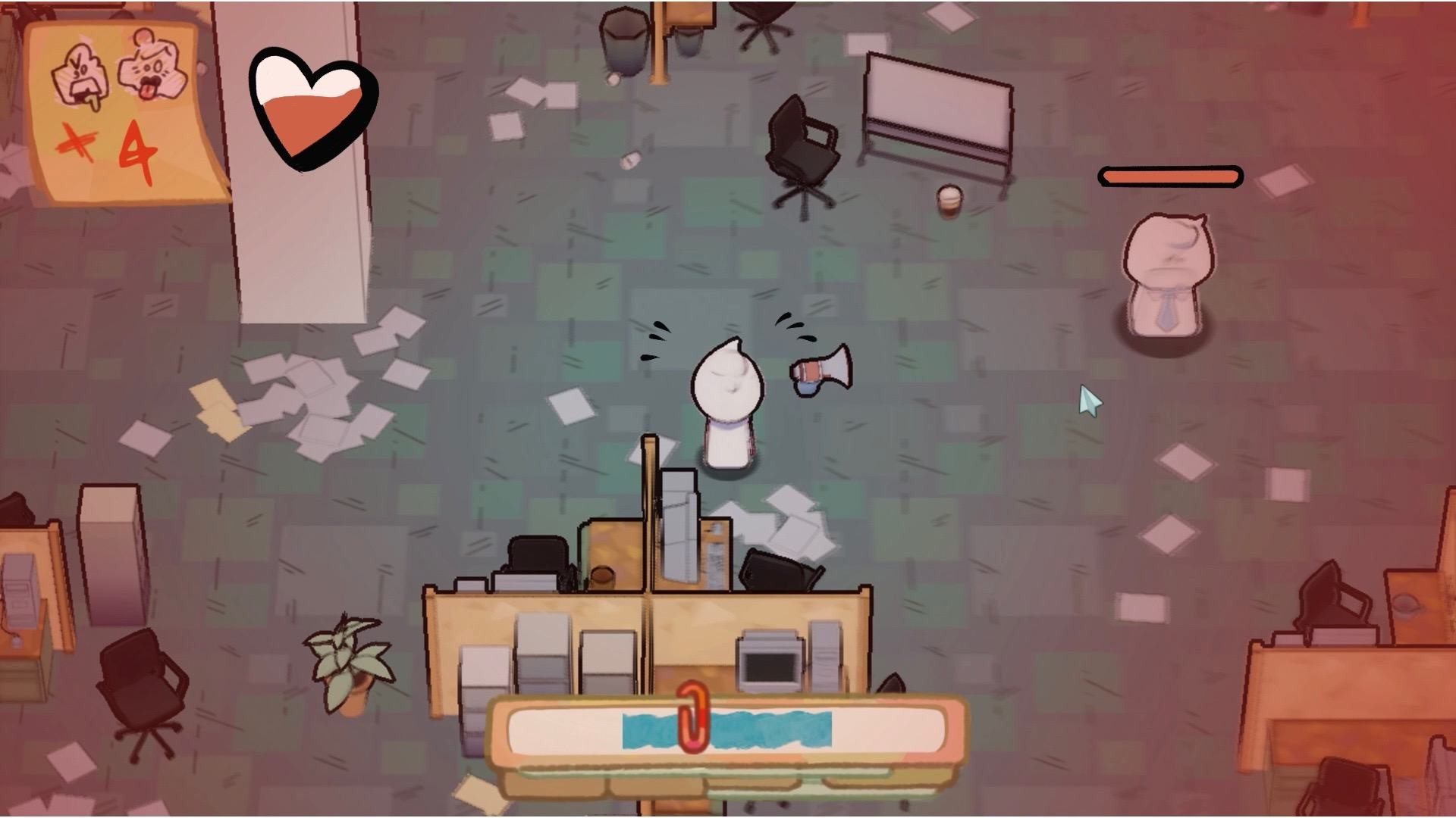 Health heart placed near the player